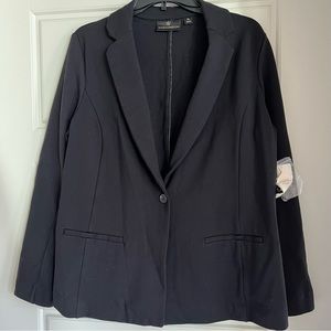 Worthington Womens Regular Fit Black Blazer Ultra Stretch Pointe Button Size XL
